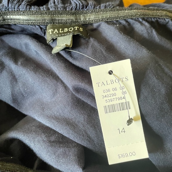 New NWT Talbots One Shoulder Ruffled Midi Dress Blue Size 14 - Picture 6 of 9